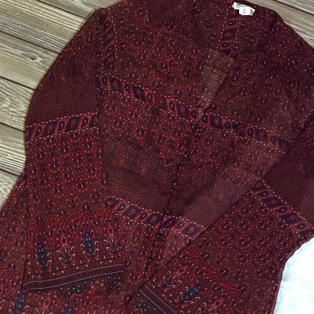 Converse | Sheer Paisley Floral Tunic Shirt Medium